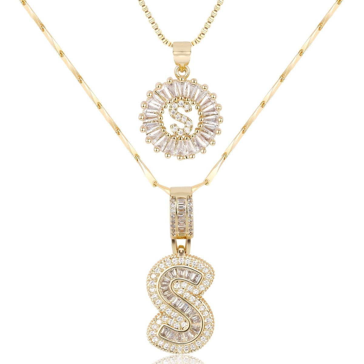 Collier GemLetter - Pendentif Initial avec Finition Luxe