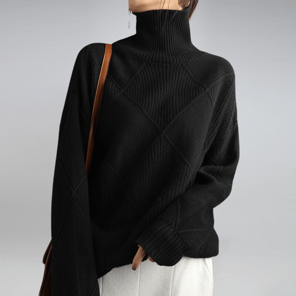 Pull à col roulé pour femmes, coupe décontractée