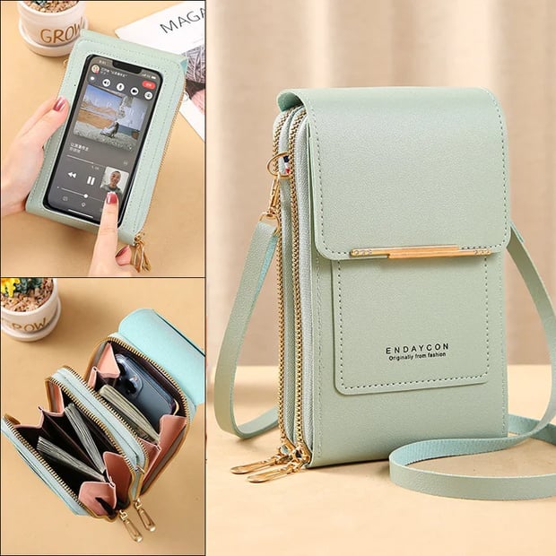 Pochette de Téléphone avec Bandoulière – Design Anti-Vol Compatible avec Écran Tactile