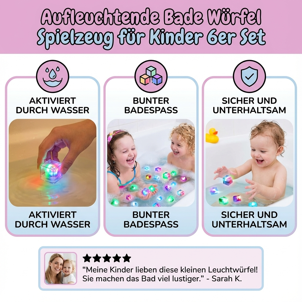 Jouets de bain lumineux pour enfants - Set de 6
