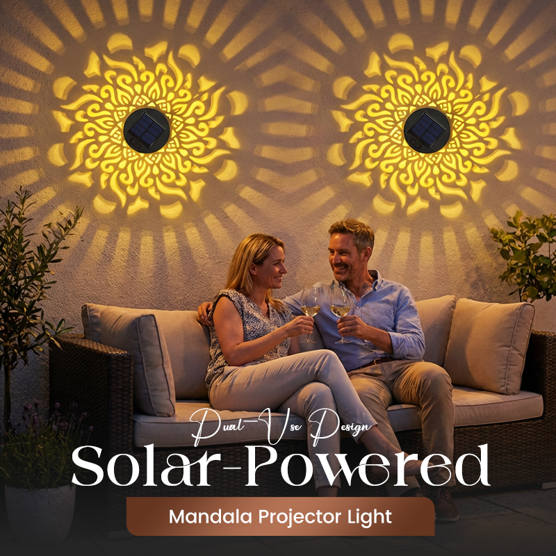 LumiRaya™ Projecteur Mandala Solaire — Créez une Magie Instantanée en Plein Air avec une Lueur Confortable et Effortless