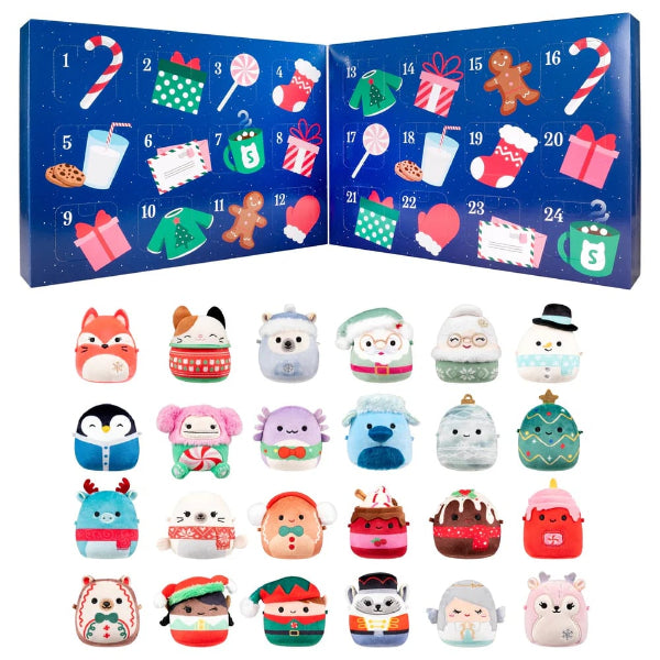 SquishJoy Ensemble Surprise de Vacances | Calendrier de l'Avent festif rempli de Squishmallows câlins !