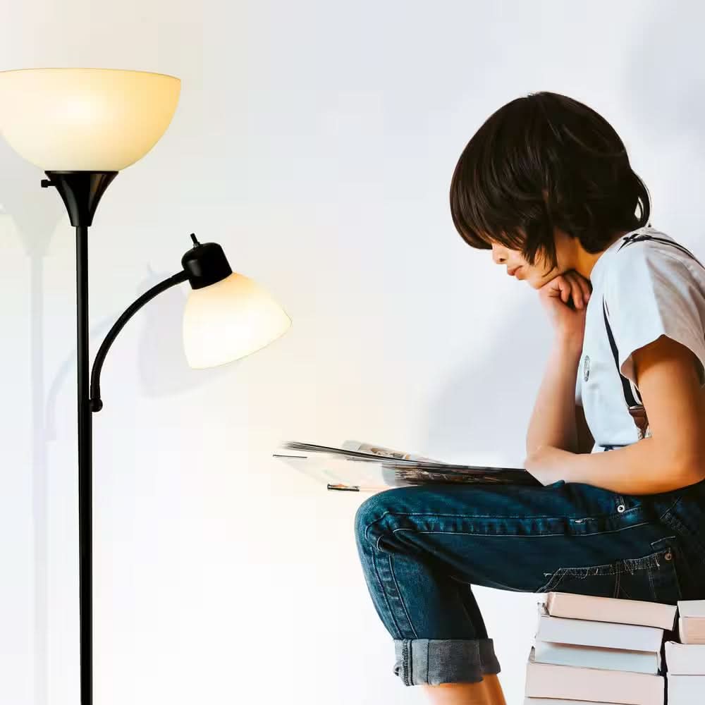 Lampe sur Pied LED avec Deux Sources de Lumière – Lampe de Lecture