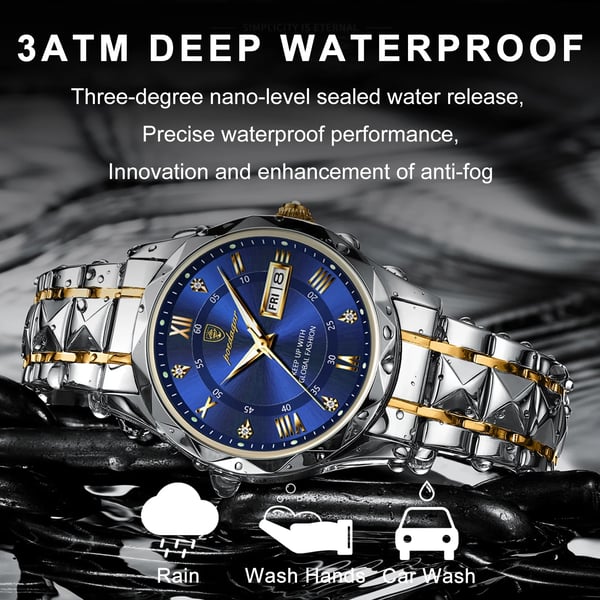 Montre-bracelet de luxe pour hommes, étanche, de la marque haut de gamme avec fonction lumineuse