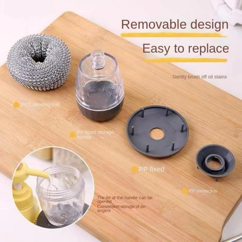 Éponge à Nettoyer avec Distribution de Savon – Outil de Nettoyage de Cuisine Heavy-Duty