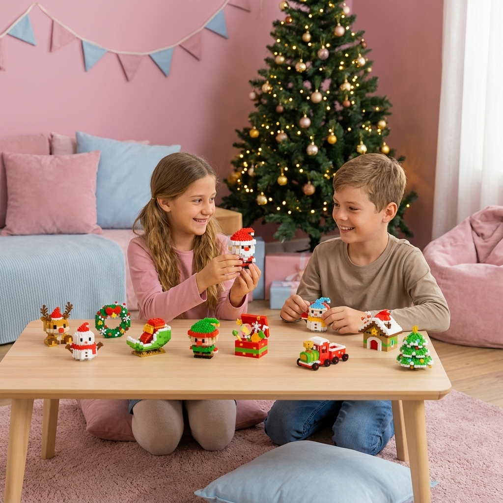 Figurines de Noël en blocs créatifs - Amusement pour toute la famille