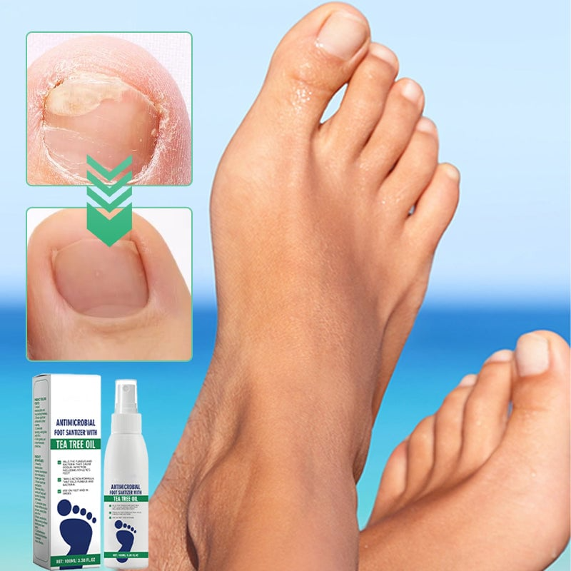 Spray pour les pieds à l'huile d'arbre à thé avec propriétés antimicrobiennes