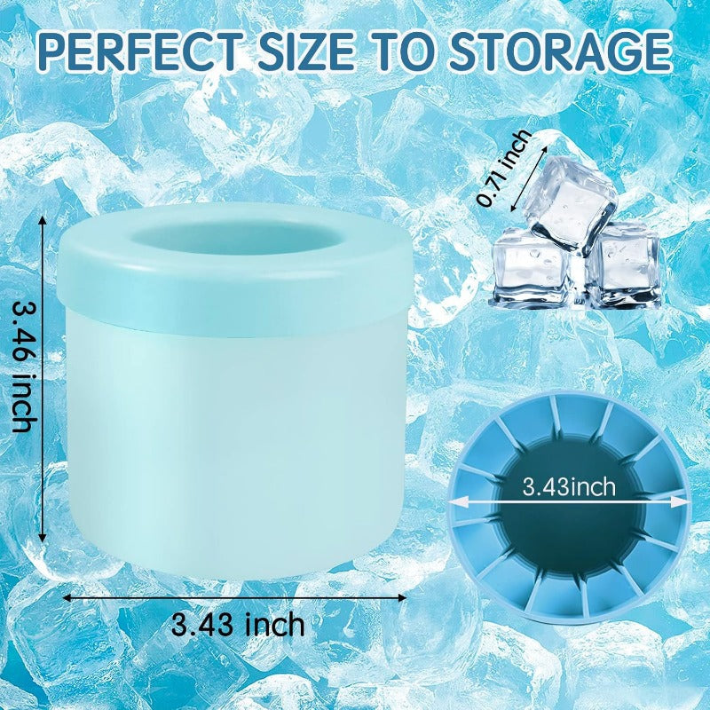 Moule à Glace en Silicone 2-en-1 & Seau de Stockage