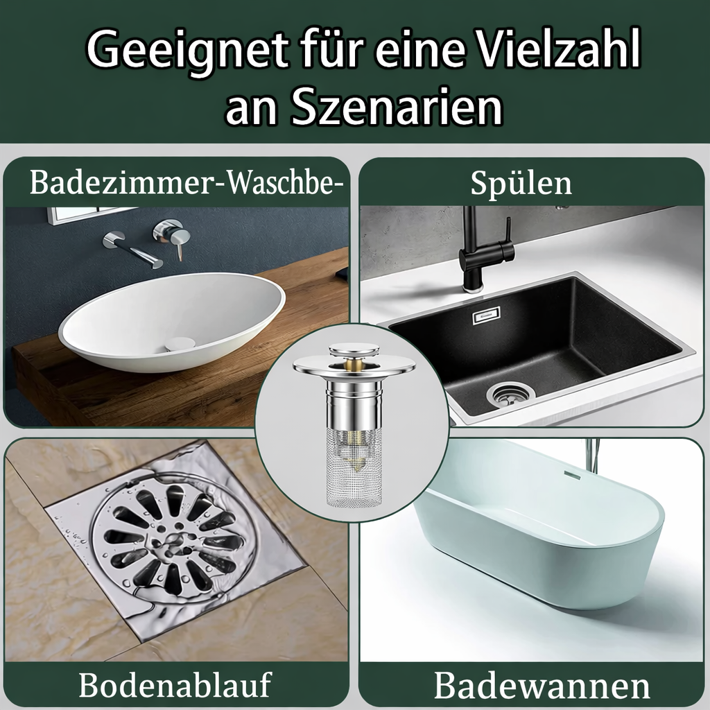 Bouchon de Drain de Lavabo | Filtre Résistant aux Obstructions en Acier Inoxydable | FilterPro