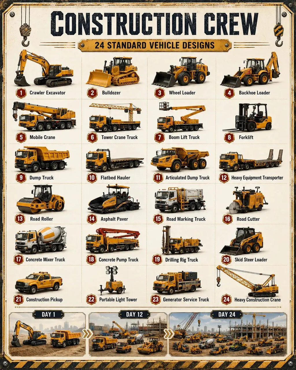 🚧Construisez la Collection de Flotte Calendrier de l'Avent de Véhicules de 24 Jours | ✨Une Nouvelle Aventure Chaque Matin