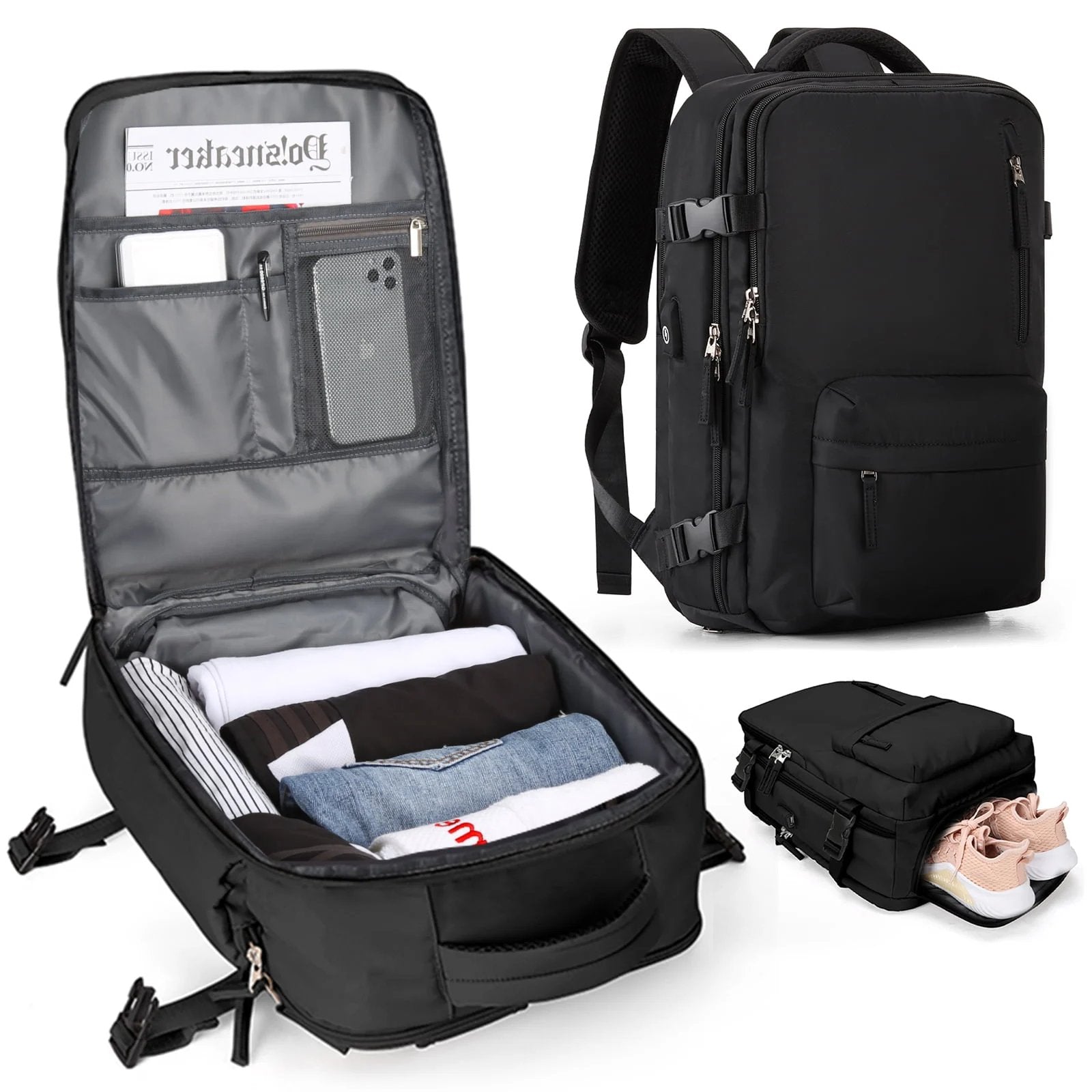 Grand Sac de Voyage pour Femmes Sac à Dos de Randonnée Imperméable – 35L Multifonction