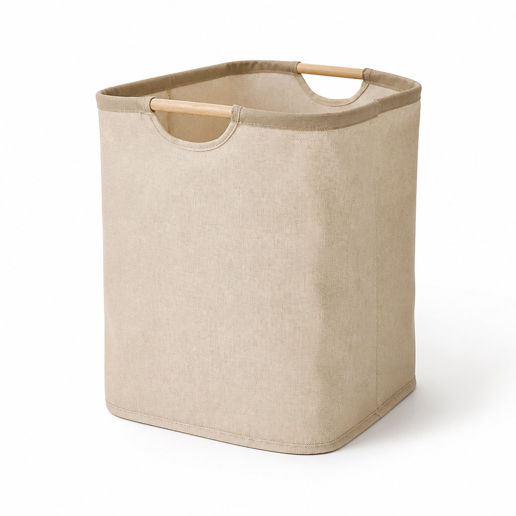 Panier à linge pliable en coton-lin gain de place