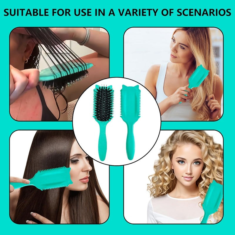 Brosse de Coiffage Multifonctionnelle pour Cheveux Bouclés – Démêler, Définir & Lisser