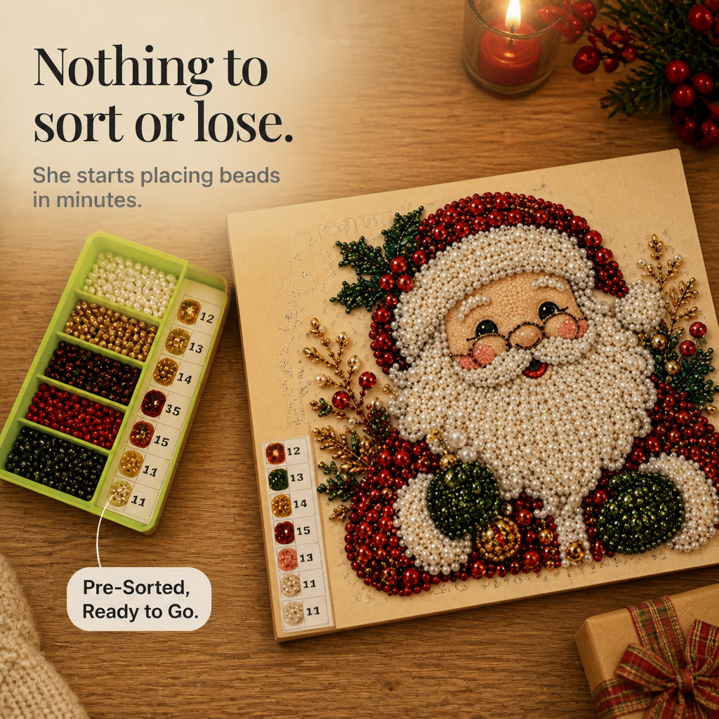 Purlbeam – Kit de toile de Noël avec perles en forme de perles de différentes tailles