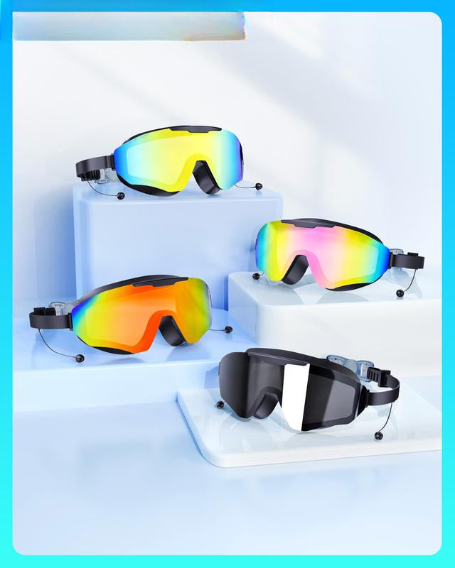 Lunettes de Natation Panoramiques Anti-Buée avec Bouchons d'Oreilles & Clip Nasal