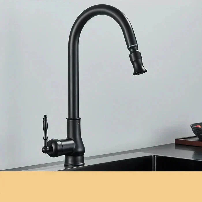 Robinet de Cuisine en Laiton Vintage | Bec Pivotant | Contrôle à Levier Unique | BrassArc