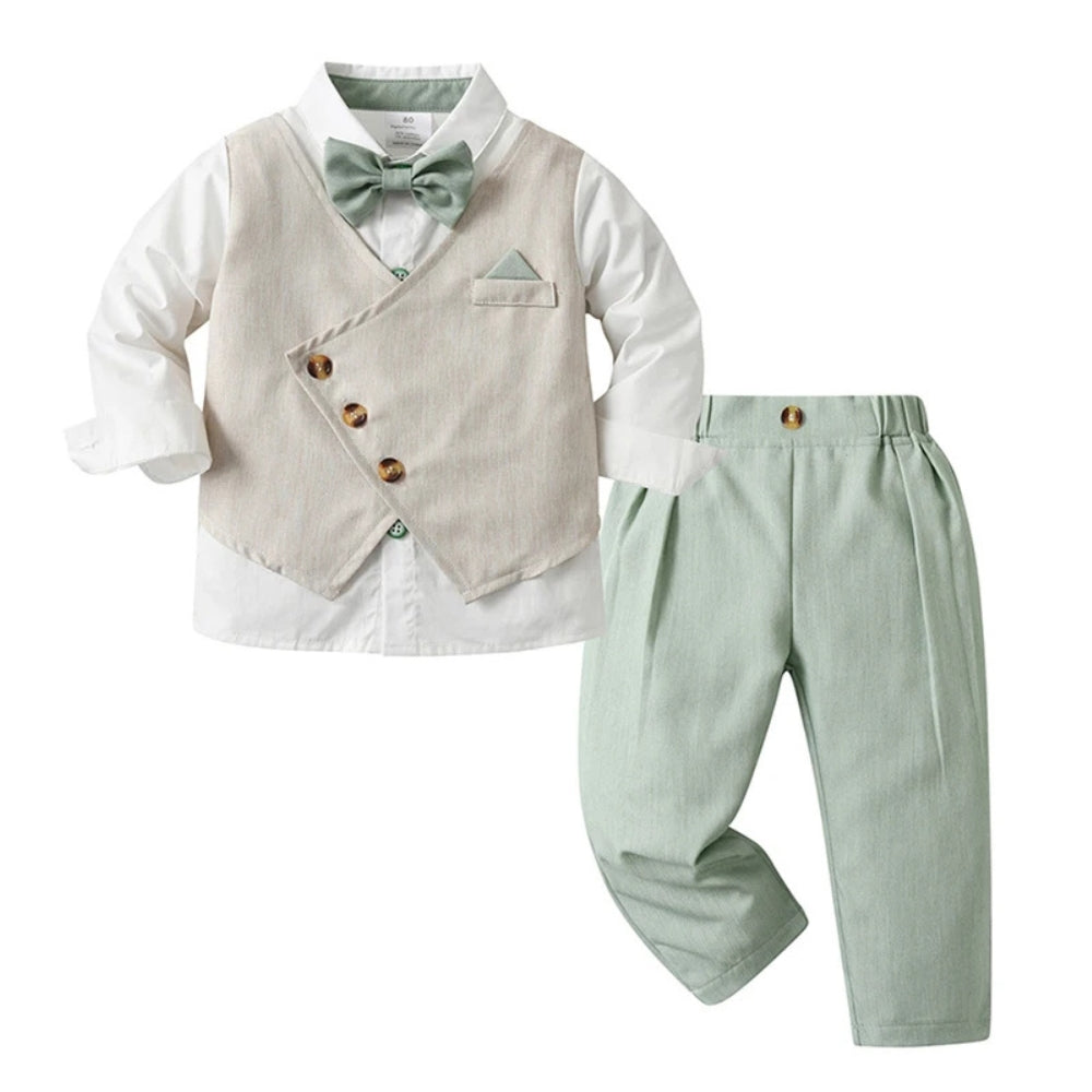 Costume formel chic pour garçons en 3 pièces avec nœud papillon