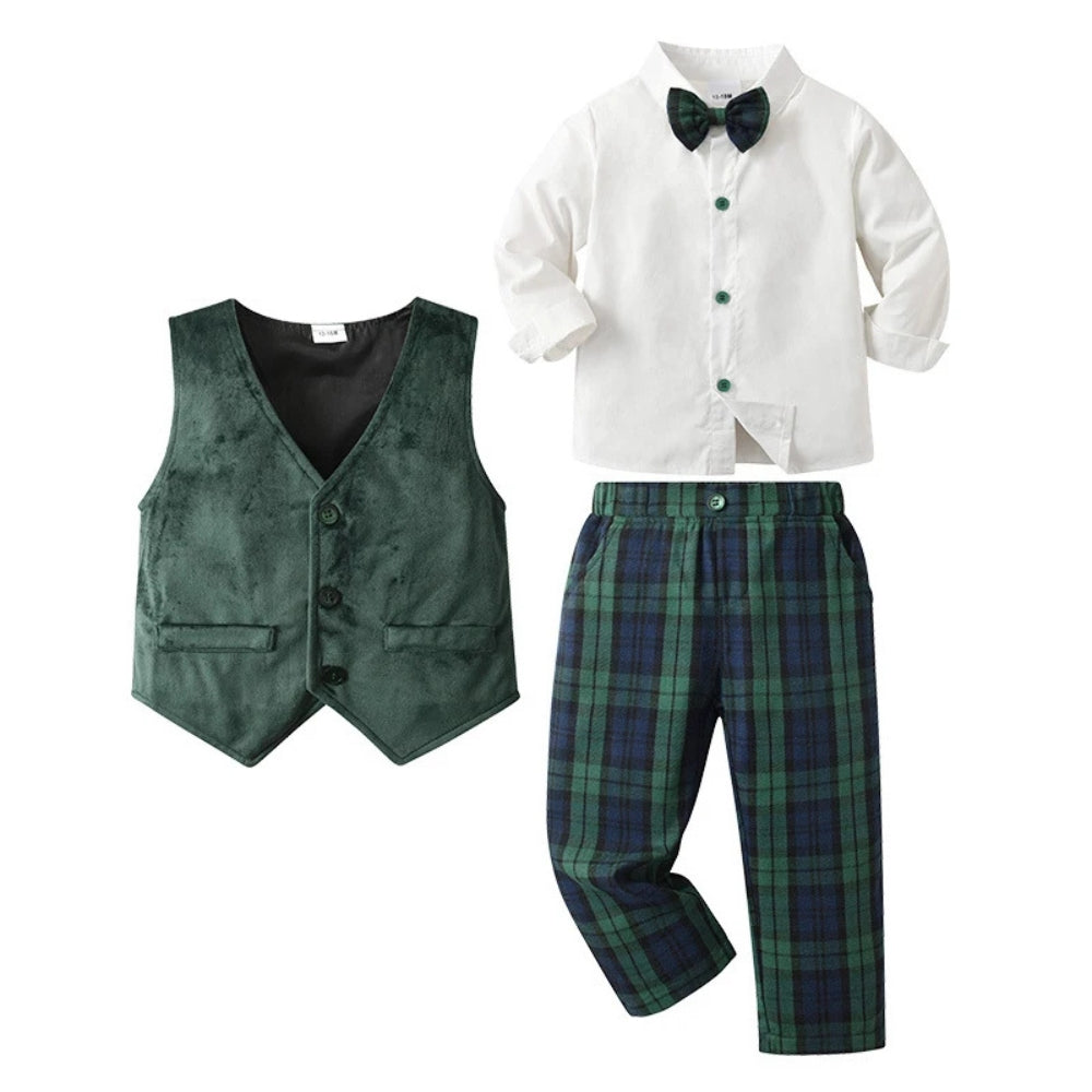 Costume formel chic pour garçons en 3 pièces avec nœud papillon