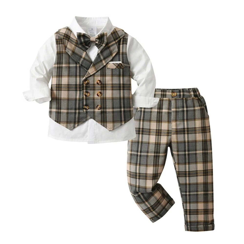 Costume formel chic pour garçons en 3 pièces avec nœud papillon