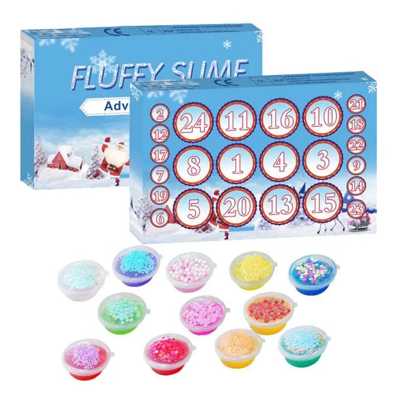 Calendrier de l'Avent Slime de 24 Jours pour Enfants – Compte à Rebours de Noël