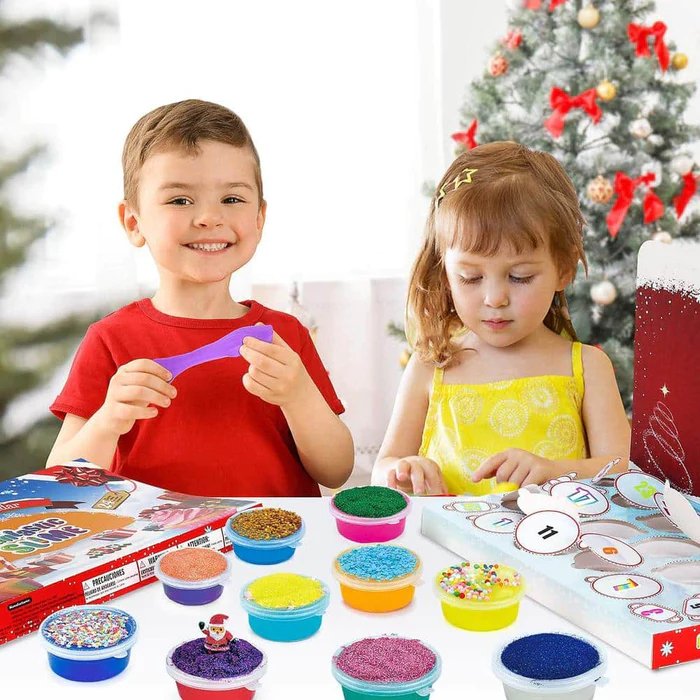 Calendrier de l'Avent Slime de 24 Jours pour Enfants – Compte à Rebours de Noël