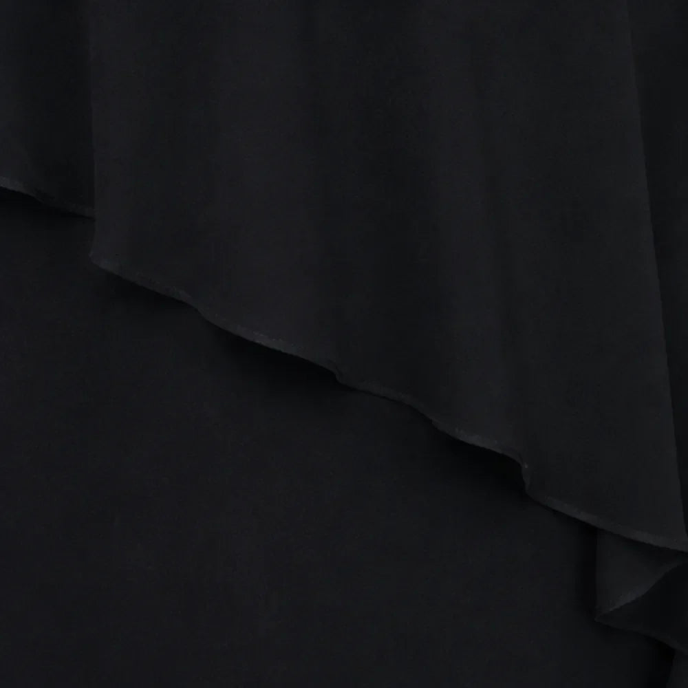Velora – Robe Midi Chiffon avec Cape Look Strass V
