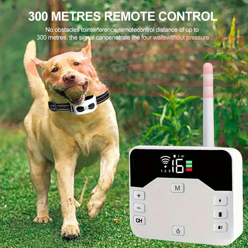 Clôture Sans Fil & Collier de Dressage 2-en-1 - Imperméable & Rechargeable