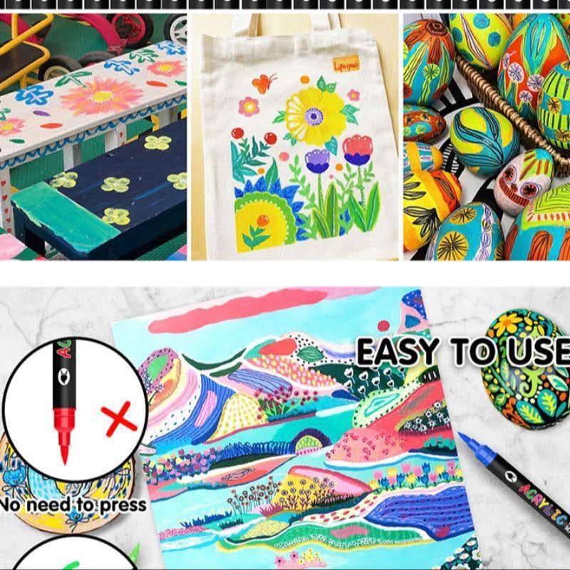 Chromaraise™ Stylos de Peinture Acrylique — Éveillez Votre Créativité avec des Couleurs Vives et Durables sur Toutes les Surfaces