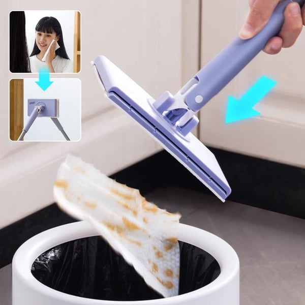 Nettoyant de Sol | Mop Plat avec Tête Rotative à 360° | Remplacement de Pad Sans Contact | MopMate