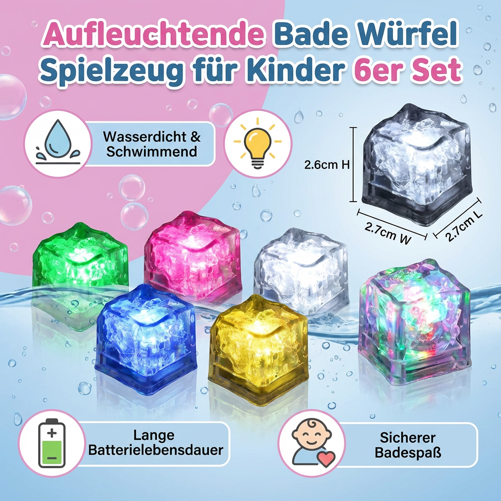 Jouets de bain lumineux pour enfants - Set de 6