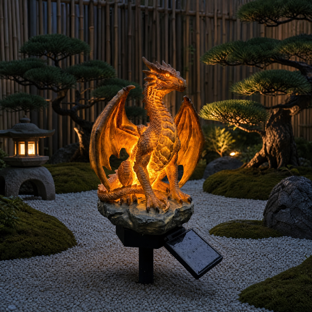 EmberWyrm™ — Éclairez vos nuits avec une lueur magique alimentée par le soleil