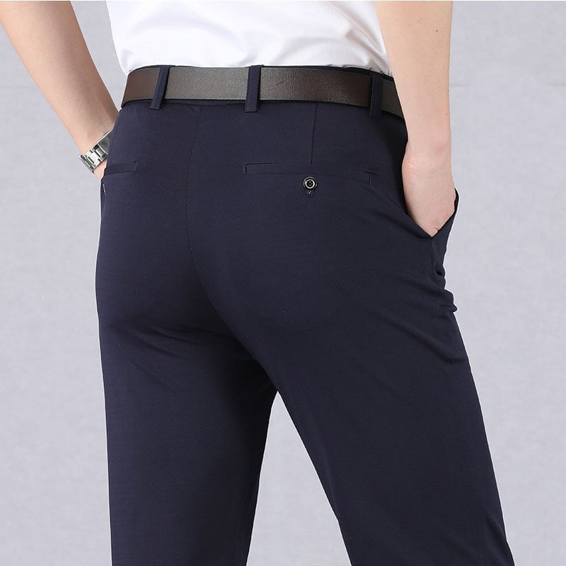 Pantalon de costume stretch pour hommes Modern Fit | MasonPro Pantalon classique à haute élasticité | Pantalon élégant et confortable pour hommes pour le bureau et le quotidien