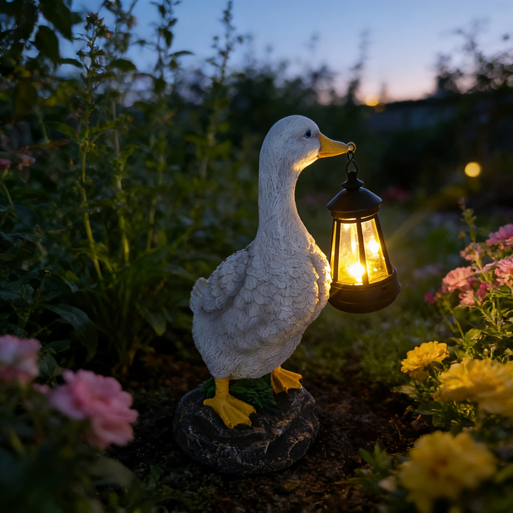 Canard Solaire - Lampe de Jardin Décorative à Énergie Solaire