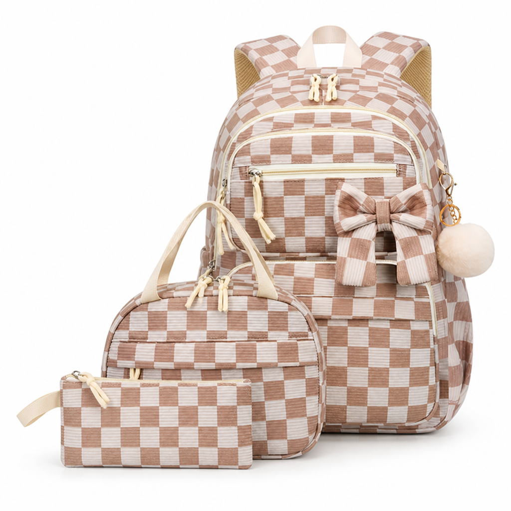 Sac à dos en velours côtelé prêt pour ordinateur portable (ensemble de 3)