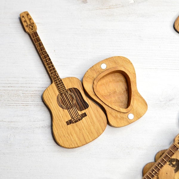 Boîte à Mediator en Bois avec Support