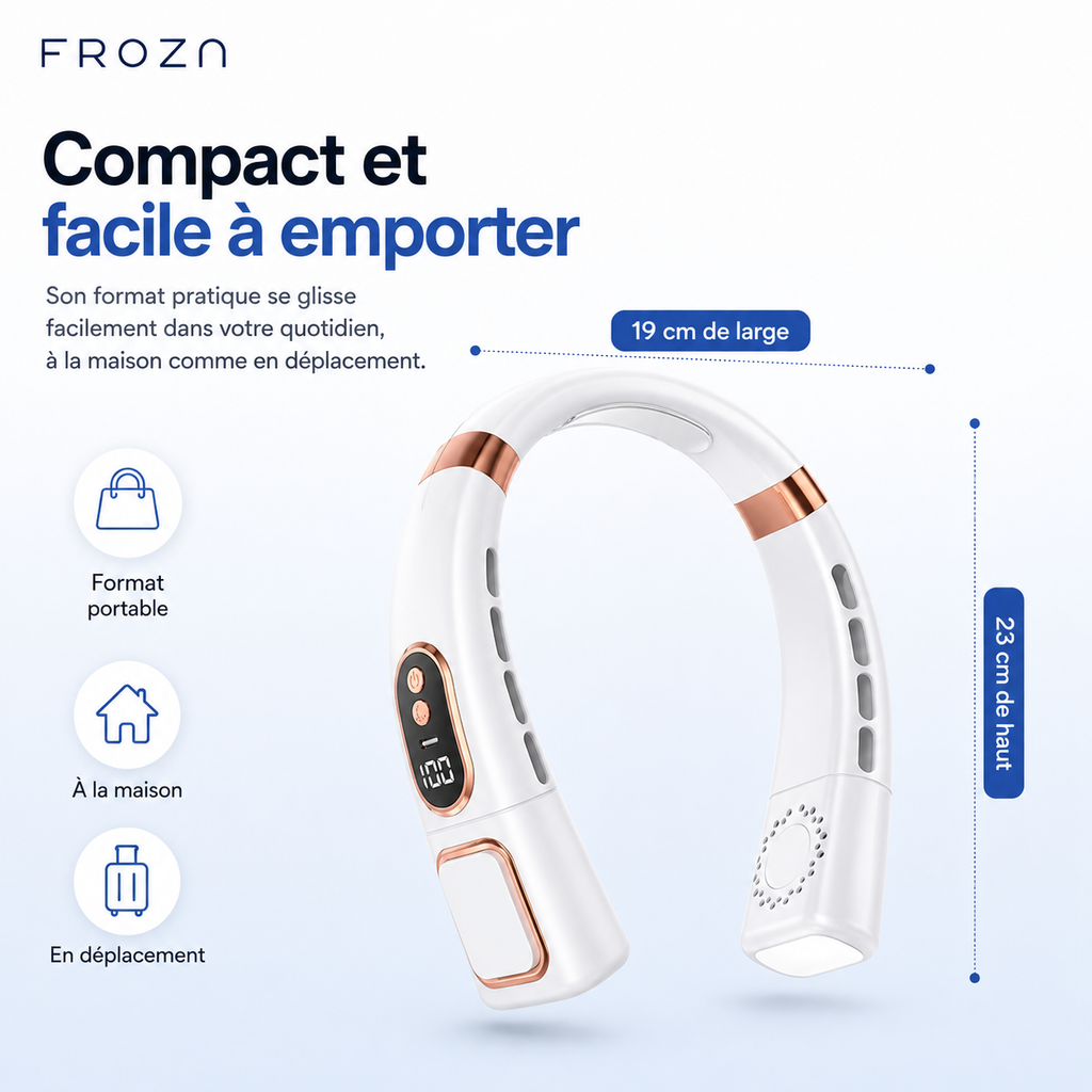 Froza – Ventilateur de Cou Numérique à Refroidissement 360°