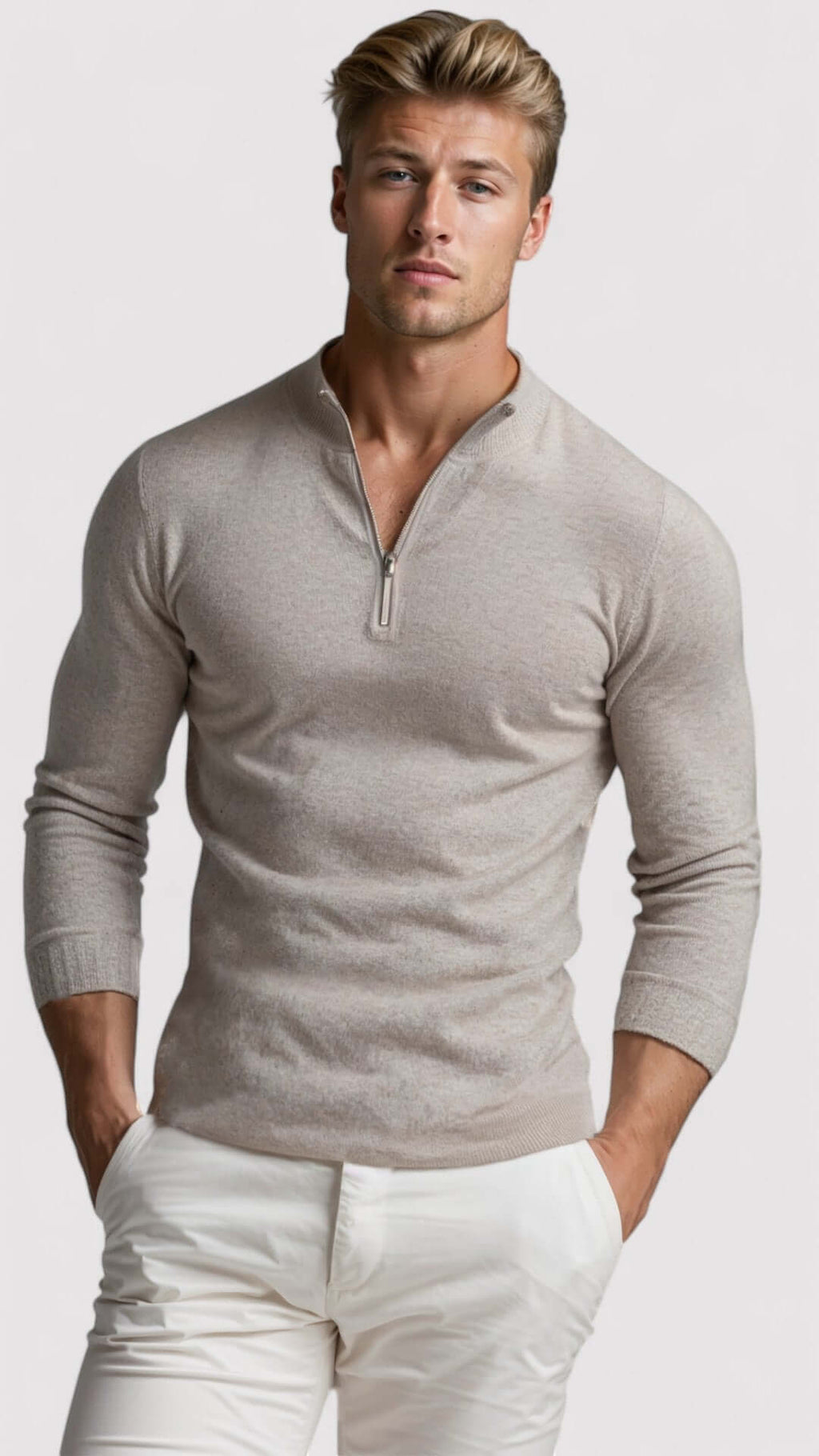 Pull Homme à Col Zippé