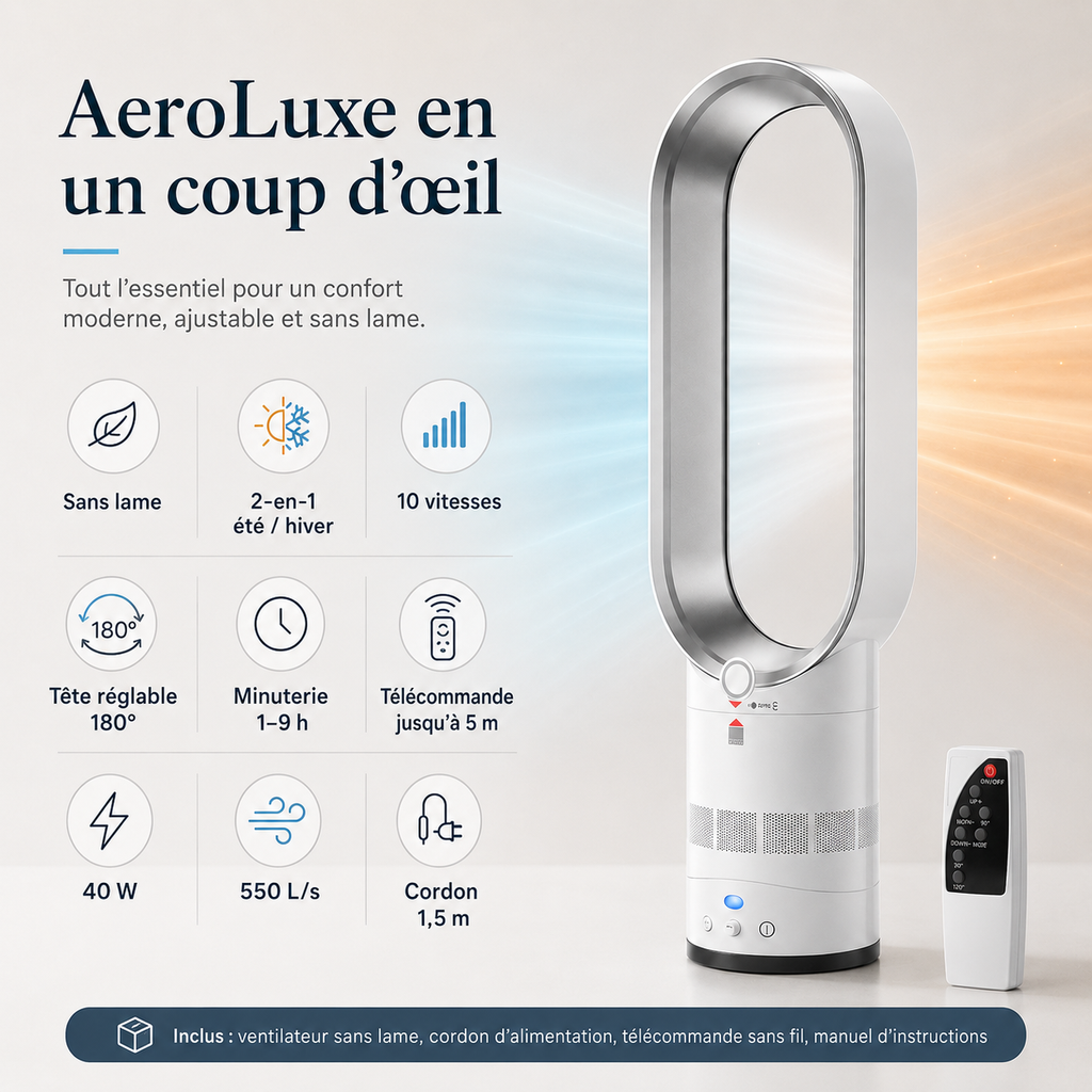 Unité de Tour Sans Lame AeroLuxe Pour un Confort Toute Saison