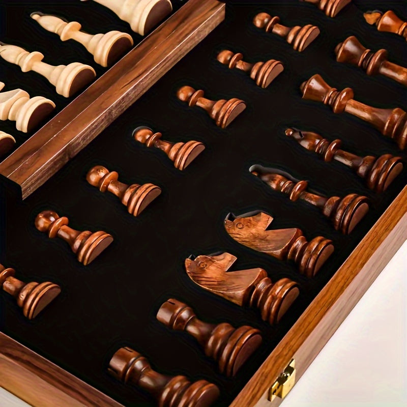 EchelonMaster Ensemble d'échecs en bois | Échiquier en noyer fait main avec pièces de jeu de première qualité