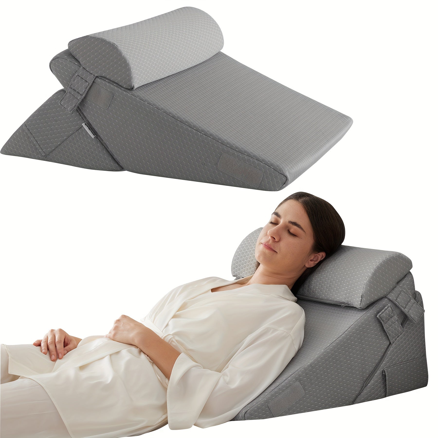 Coussin orthopédique réglable en coin RelaxPlus - Système de soutien en mousse à mémoire premium 7 en 1