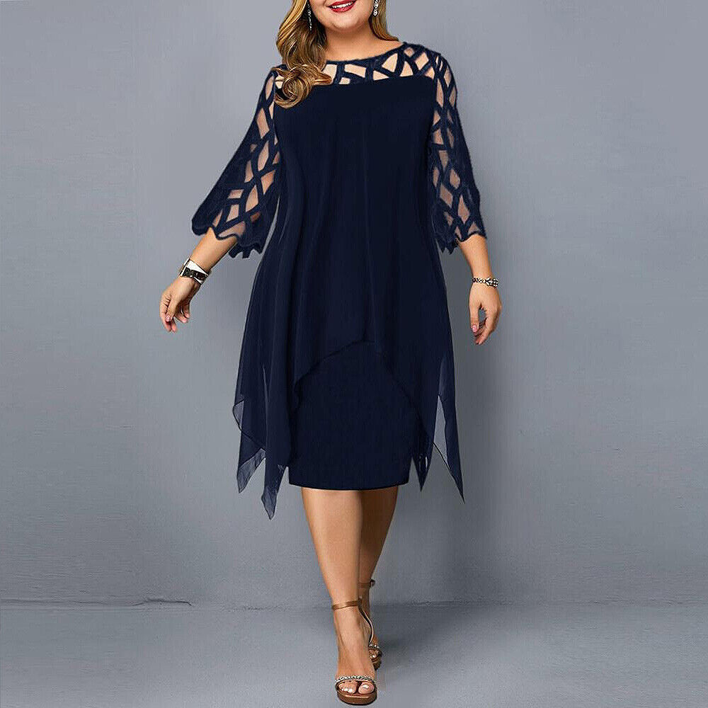 Robe midi élégante grande taille pour l'automne