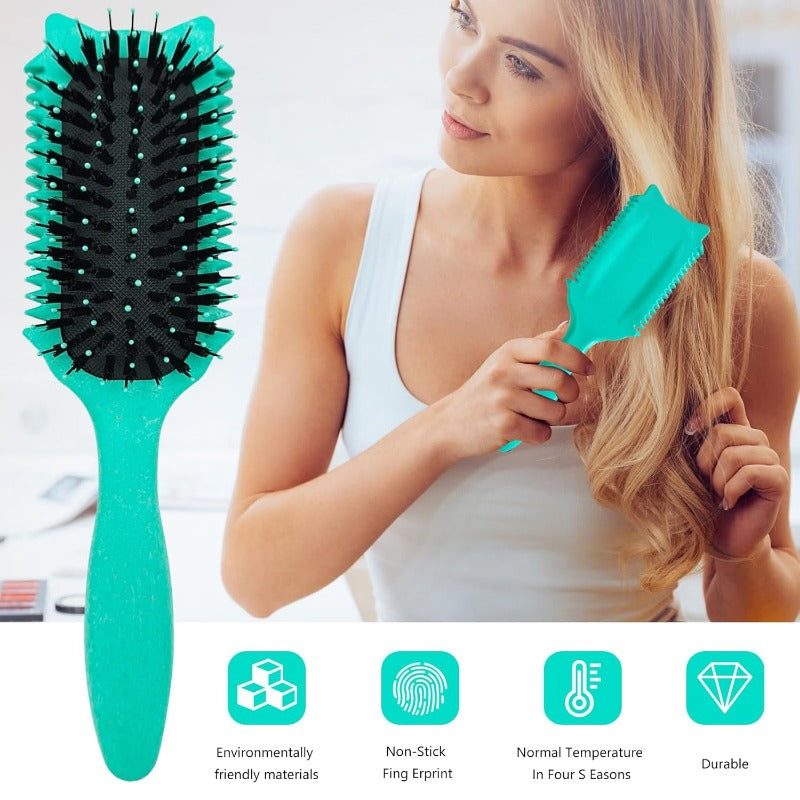 Brosse de Coiffage Multifonctionnelle pour Cheveux Bouclés – Démêler, Définir & Lisser