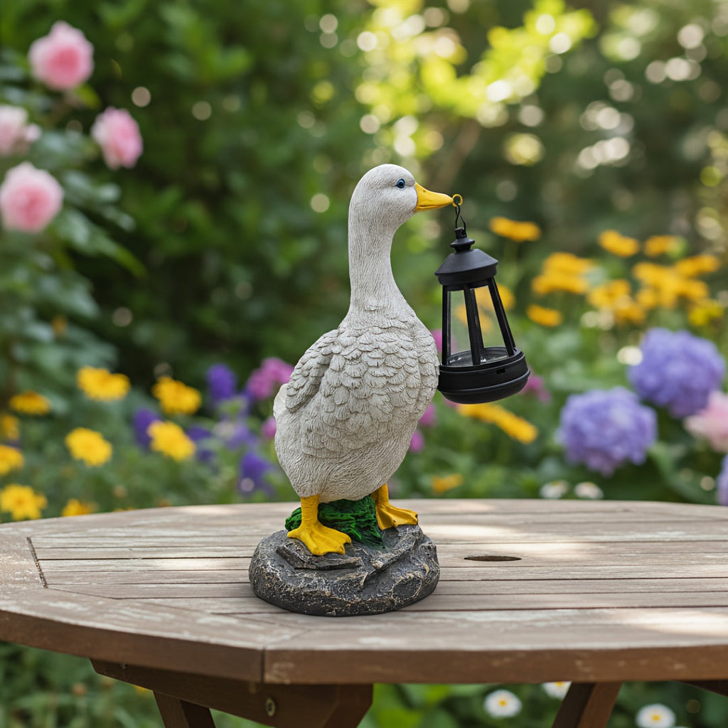 Canard Solaire - Lampe de Jardin Décorative à Énergie Solaire