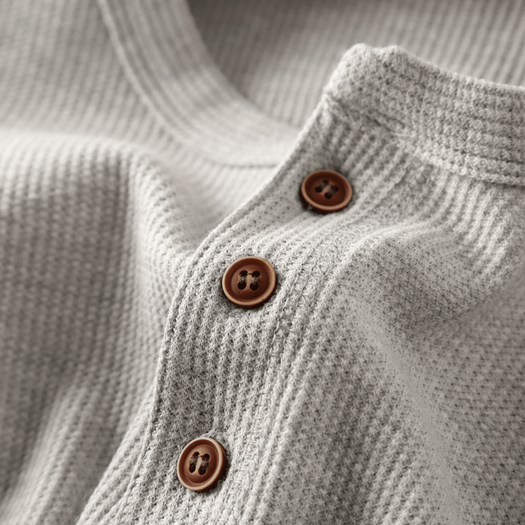 Chemise à Col Henley Doux pour Hommes