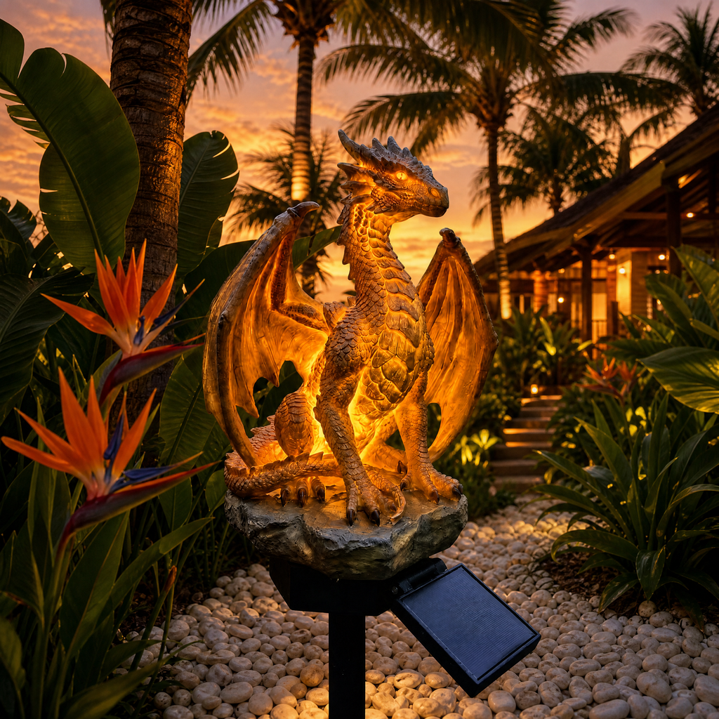 EmberWyrm™ — Éclairez vos nuits avec une lueur magique alimentée par le soleil