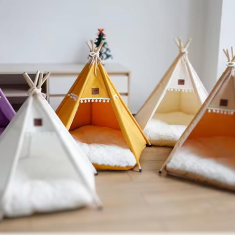 Teepee Deluxe pour Animaux de Compagnie en Toile pour Chats et Chiens
