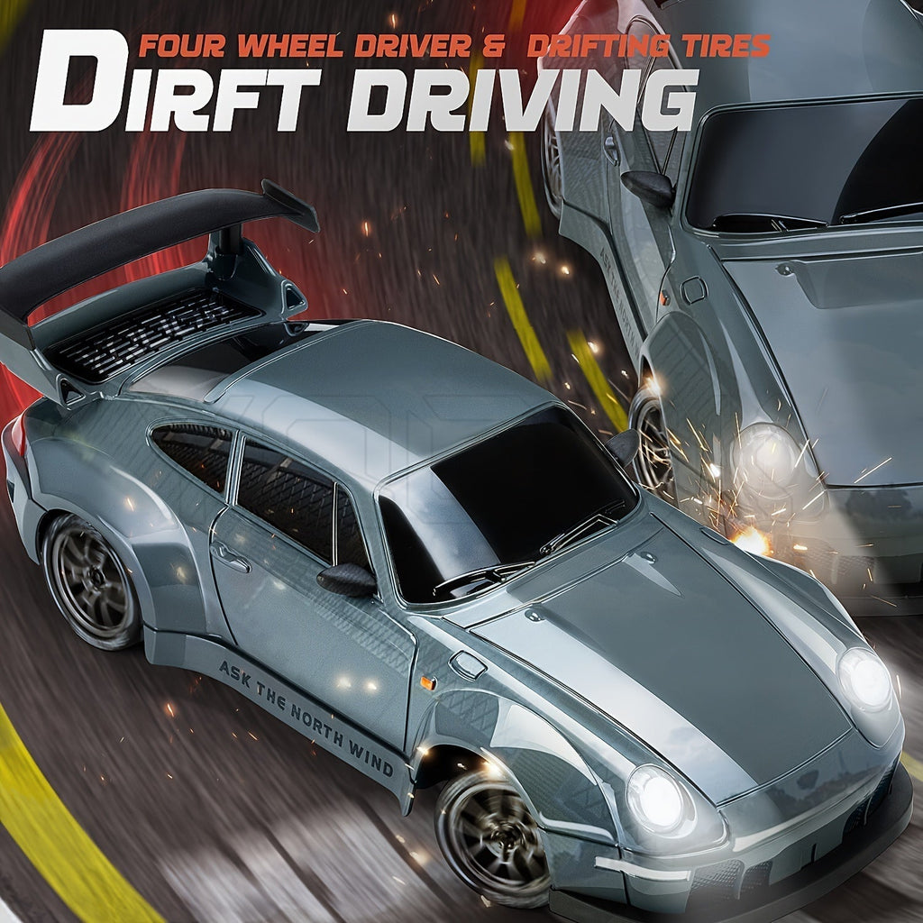 Skanto | Voiture de Drift RC Ultime 1:24 avec Roues LED – Jouet de Course Rechargeable 4WD