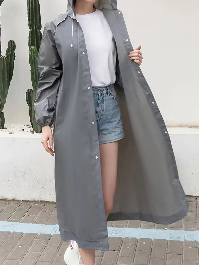 Veste de Pluie Unisexe avec Capuche – Protection Imperméable contre la Pluie et le Vent