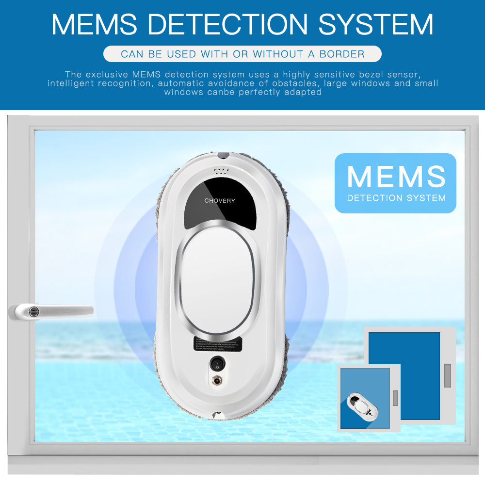 CleanBot Robot Nettoyeur de Fenêtres – Intelligent et Sans Mains avec Télécommande pour des Fenêtres Sans Rayures