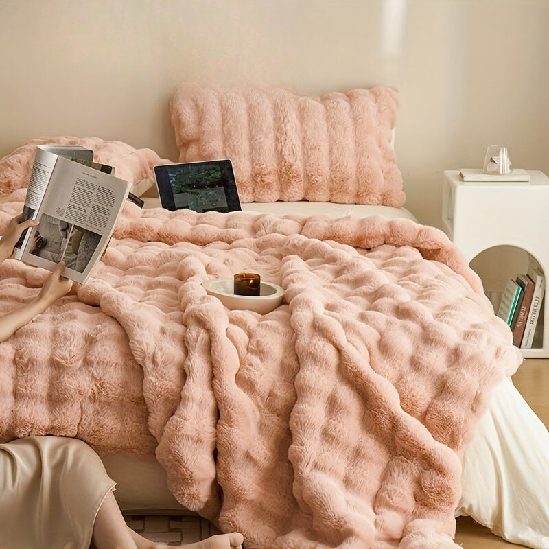 Couverture en Fleece Réversible – Couverture Douce et Chaude pour le Canapé et le Lit
